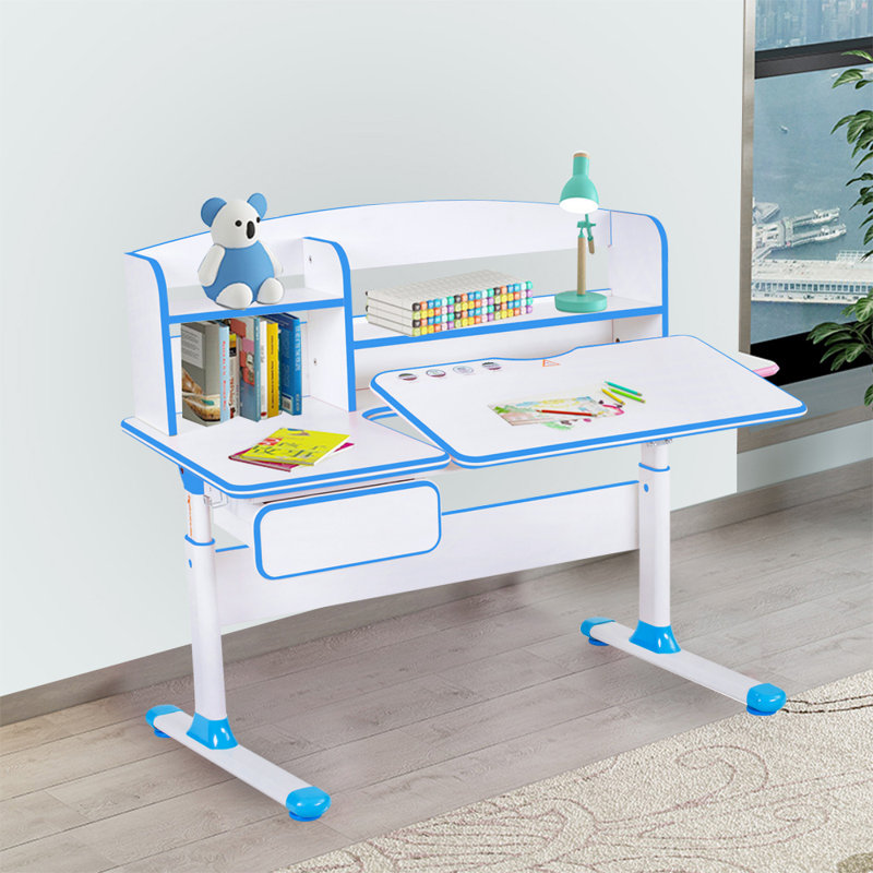 Symple Stuff Araceli Adjustable Kids Study Desk with Book Shelf